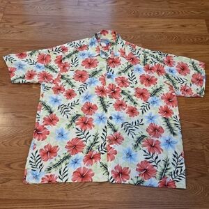 Reyn Spooner Joe Kealoha Hawaiian Shirt Mens XL Floral Lilly Hibiscus Yellow